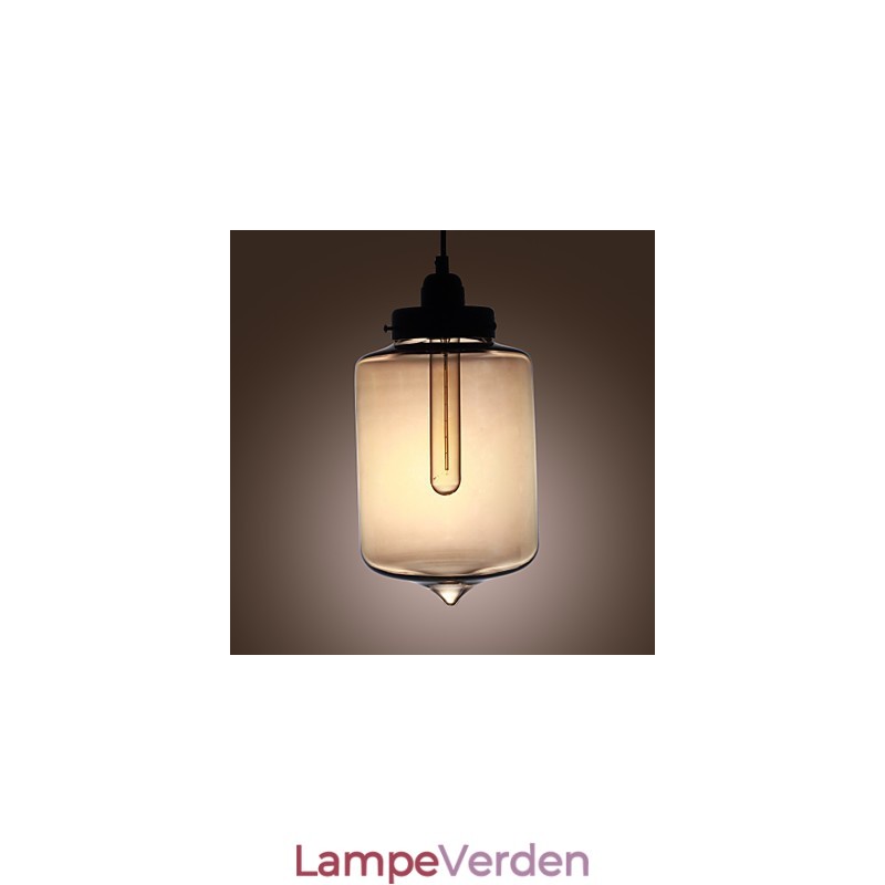 Moderne glaspendel med 2 lys i transparent flaskedesign