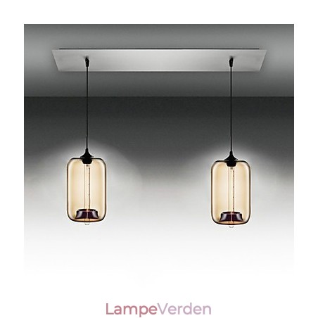 Moderne gennemsigtigt glas pendel med 2 lys i bobledesign Moderne gennemsigtigt glas pendel med 2 lys i bobledesign