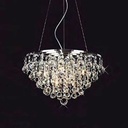Crystal Drop pendel med 8 lys i rund form