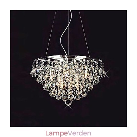 Crystal Drop pendel med 8 lys i rund form Crystal Drop pendel med 8 lys i rund form
