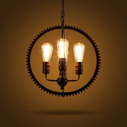 Creative Retro Pendel Lamper Amerikansk country lysekrone i smedejern