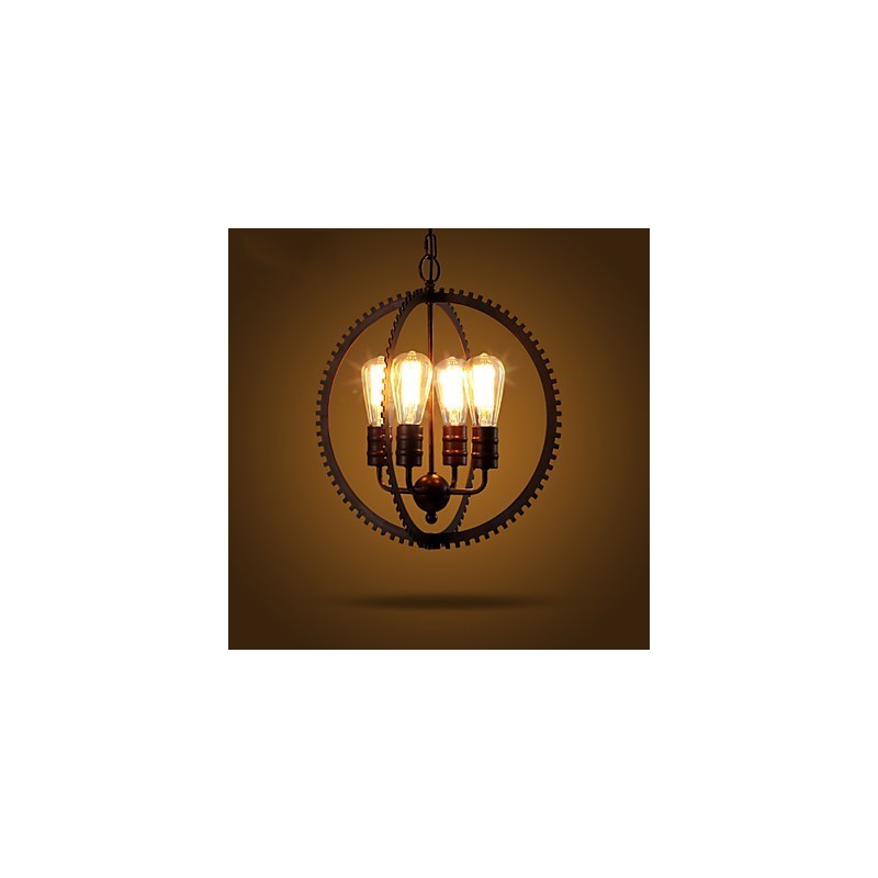 Creative Retro Pendel Lamper Amerikansk country lysekrone i smedejern