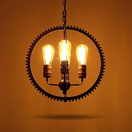 Creative Retro Pendel Lamper Amerikansk country lysekrone i smedejern