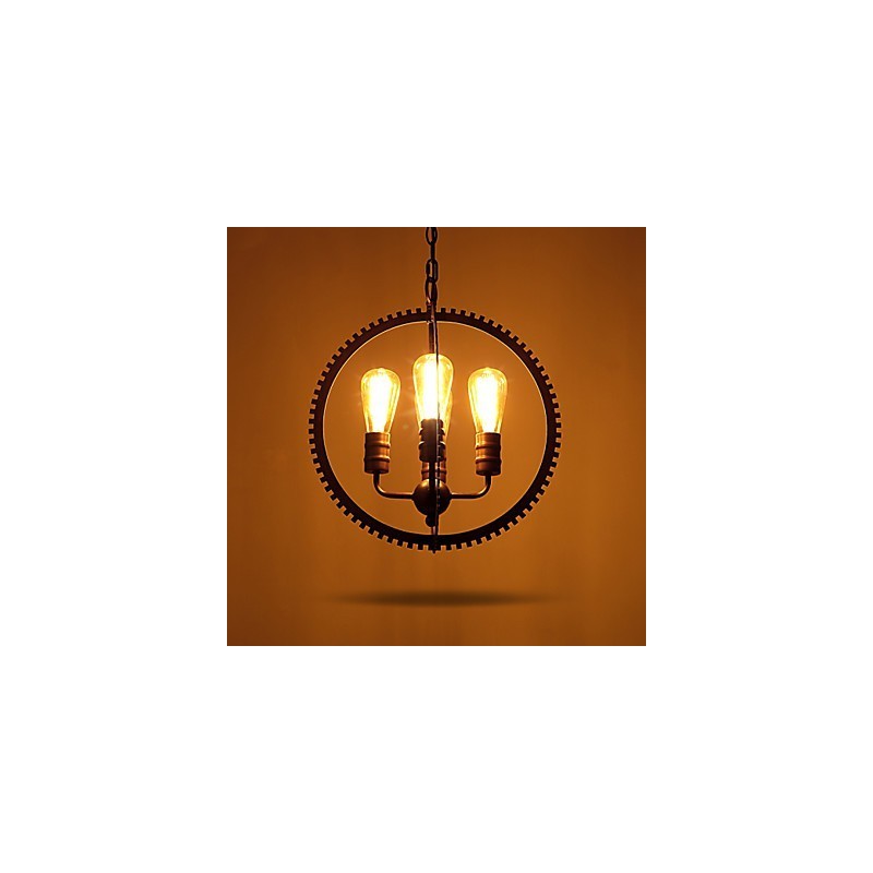 Creative Retro Pendel Lamper Amerikansk country lysekrone i smedejern