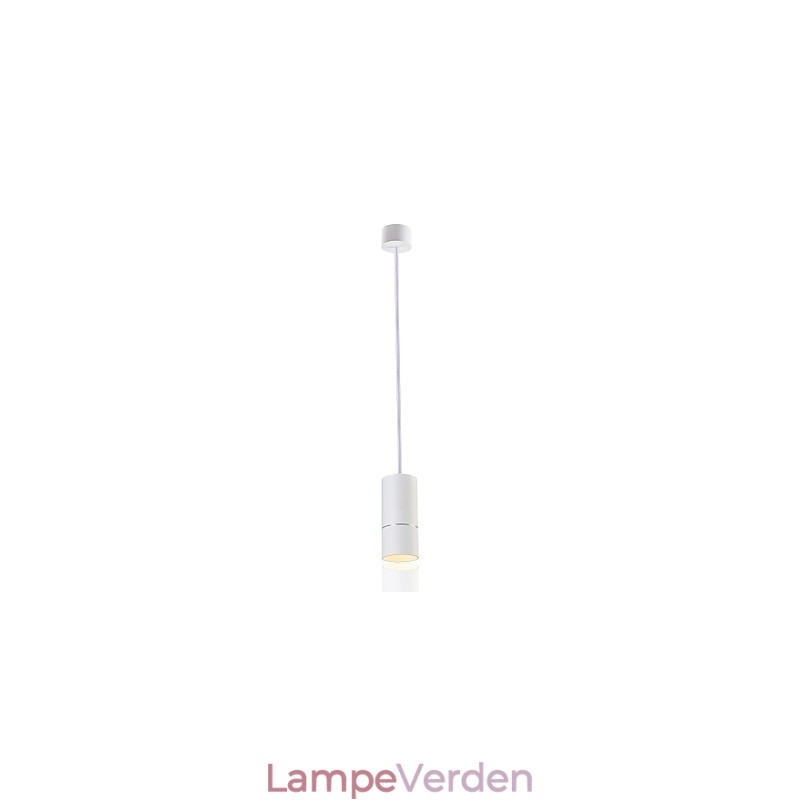 GE 05032 8W 136mm 1 lys mini pendel pulveriseret hvid med aluminium