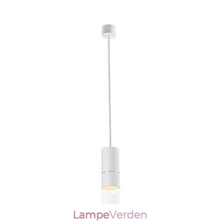 GE 05032 8W 136mm 1 lys mini pendel pulveriseret hvid med aluminium GE 05032 8W 136mm 1 lys mini pendel pulveriseret hvid med aluminium