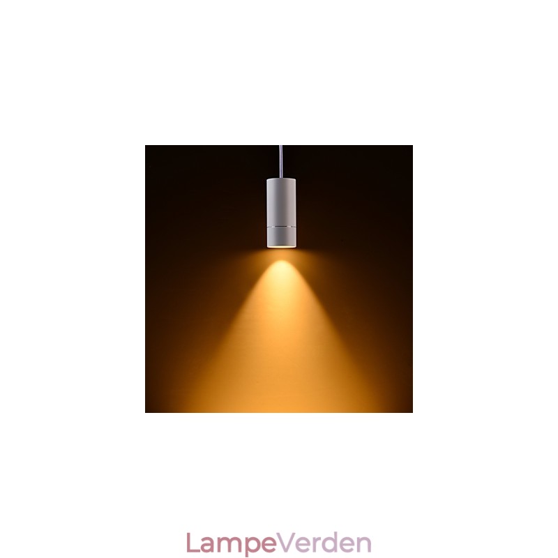 GE 05032 8W 136mm 1 lys mini pendel pulveriseret hvid med aluminium