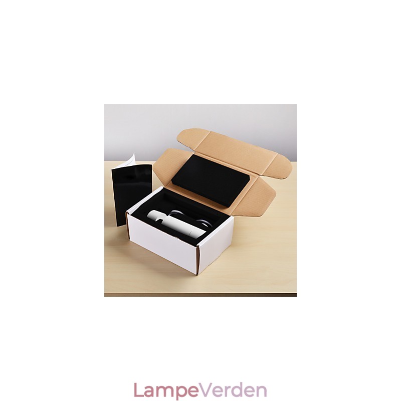 GE 05032 8W 136mm 1 lys mini pendel pulveriseret hvid med aluminium