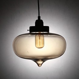 Moderne pendel i gennemsigtigt glas med 2 lys i bobledesign