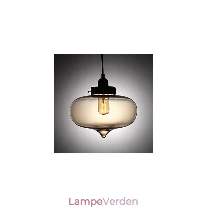 Moderne pendel i gennemsigtigt glas med 2 lys i bobledesign