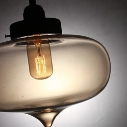 Moderne pendel i gennemsigtigt glas med 2 lys i bobledesign