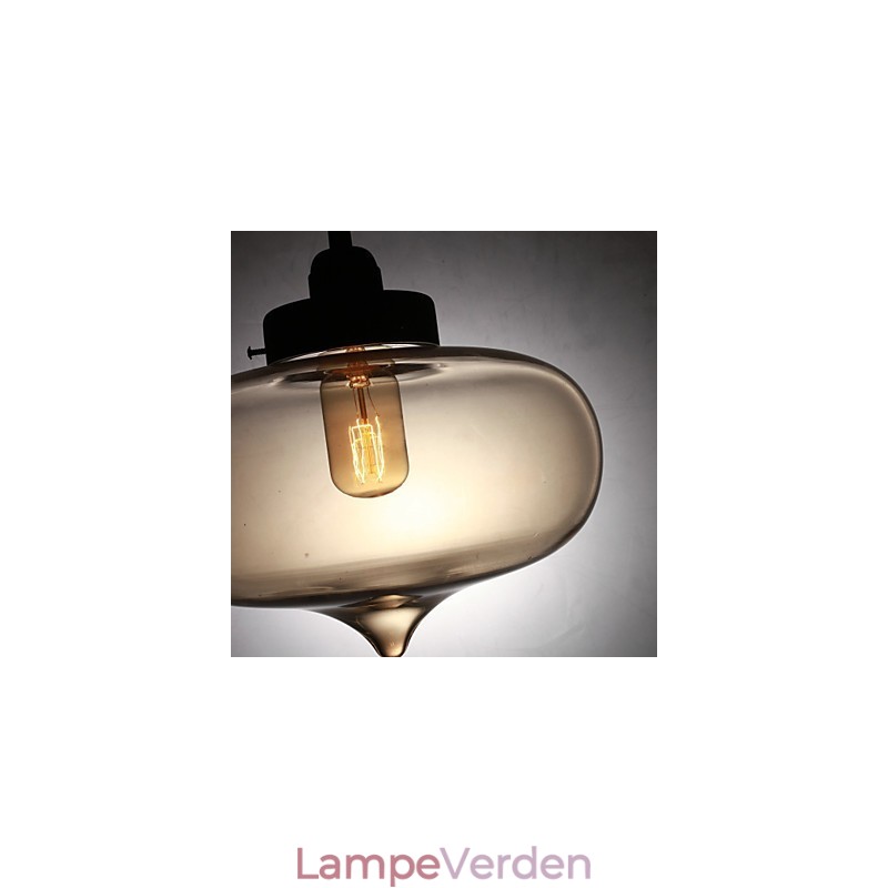 Moderne pendel i gennemsigtigt glas med 2 lys i bobledesign