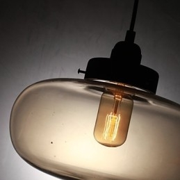Moderne pendel i gennemsigtigt glas med 2 lys i bobledesign