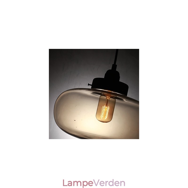 Moderne pendel i gennemsigtigt glas med 2 lys i bobledesign