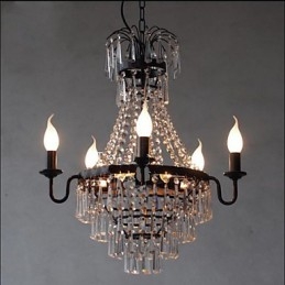 American Country Retro Candle Crystal Lampe