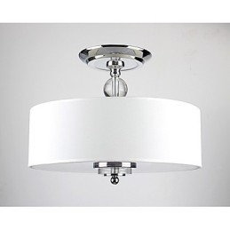 Elegant Krytal Flush Mount med 6 lys i cylinderskærm