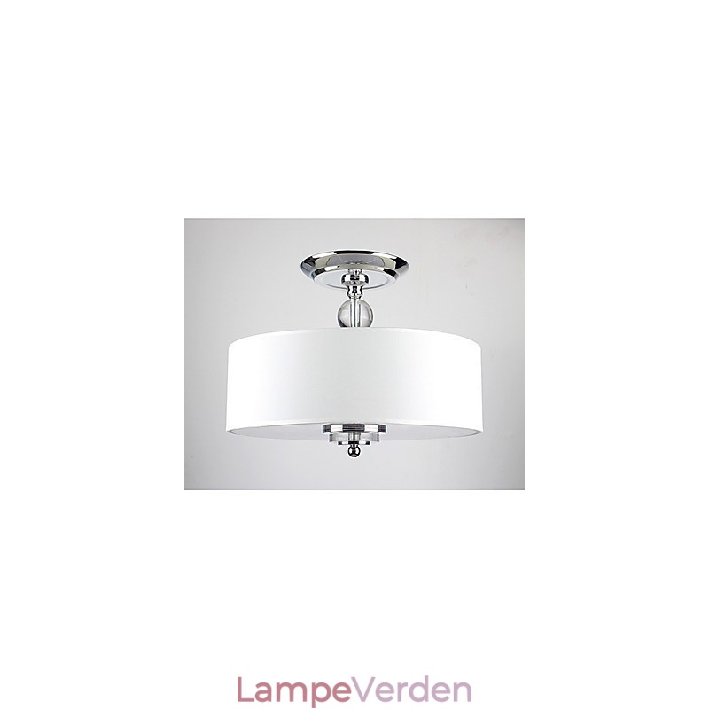 Elegant Krytal Flush Mount med 6 lys i cylinderskærm