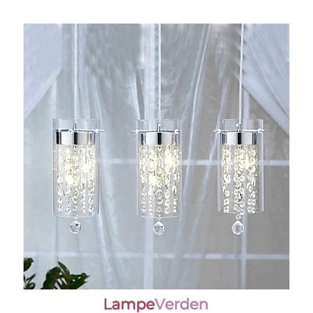 Kunstnerisk krystal pendel med glasskærme G4 pære base Kunstnerisk krystal pendel med glasskærme G4 pære base