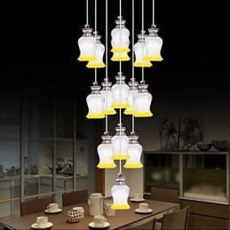 Restaurant 15 Head of Modern Simple Crystal Pendant Pendant