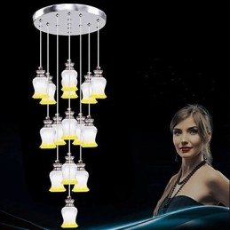 Restaurant 15 Head of Modern Simple Crystal Pendant Pendant