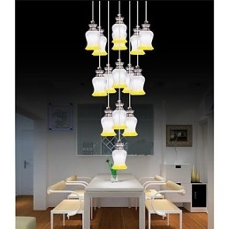 Restaurant 15 Head of Modern Simple Crystal Pendant Pendant