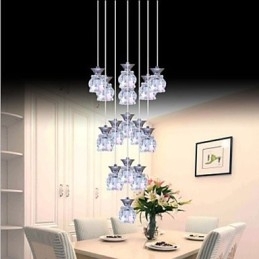 Restaurant 15 Head of Modern Simple Crystal Pendant Pendant