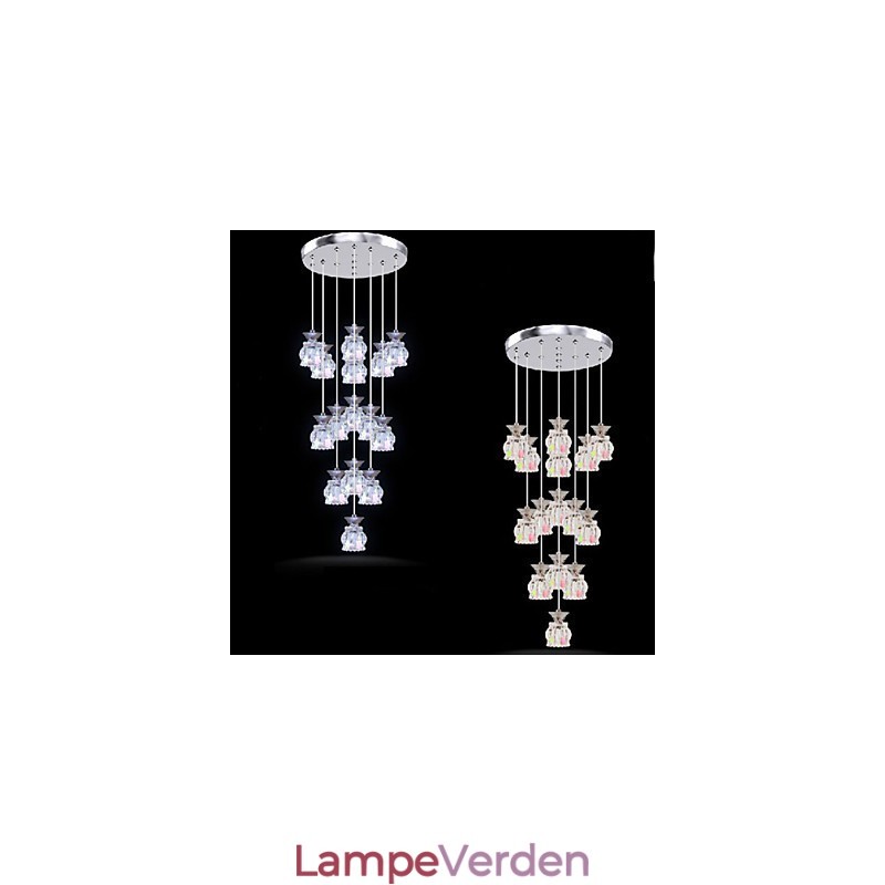 Restaurant 15 Head of Modern Simple Crystal Pendant Pendant