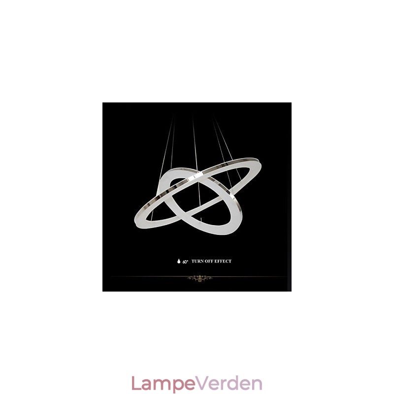 Akryl Pendel Rund Lysekrone Belysning med 2 Ringe Lamper Armaturer