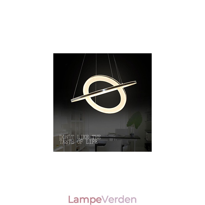 Akryl Pendel Rund Lysekrone Belysning med 2 Ringe Lamper Armaturer