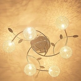 Moderne moderne krystal galvaniseret flush Mount