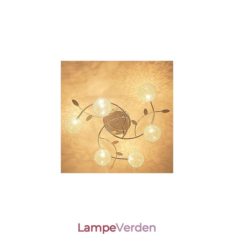 Moderne moderne krystal galvaniseret flush Mount