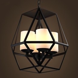 Top niveau Americange Vintage sort jernlampe Moderne Lysekrone Lysekrone 4 lys