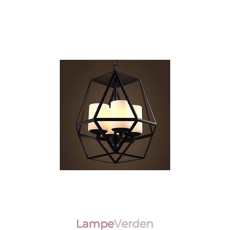 Top niveau Americange Vintage sort jernlampe Moderne Lysekrone Lysekrone 4 lys