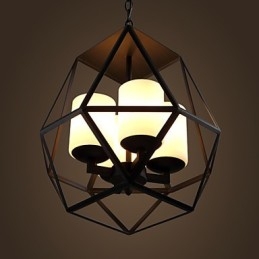 Top niveau Americange Vintage sort jernlampe Moderne Lysekrone Lysekrone 4 lys