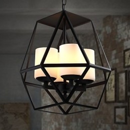 Top niveau Americange Vintage sort jernlampe Moderne Lysekrone Lysekrone 4 lys
