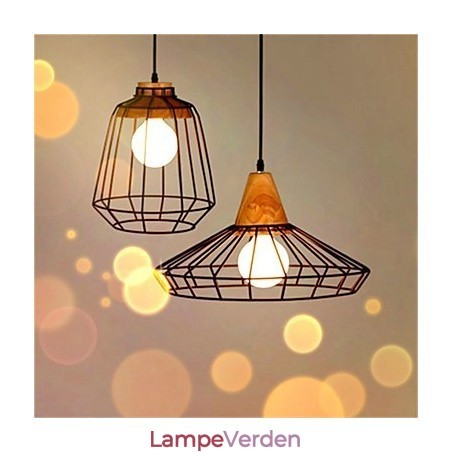 Amerikansk retro fuglebur form jern kunst lysekrone