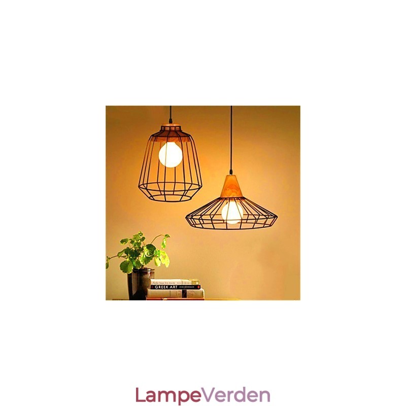 Amerikansk retro fuglebur form jern kunst lysekrone