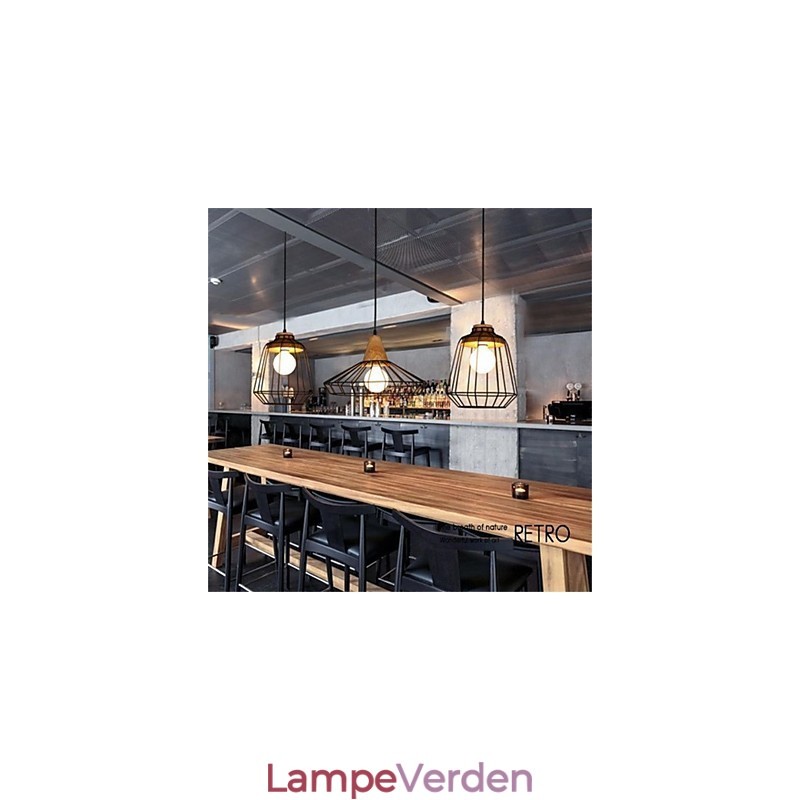 Amerikansk retro fuglebur form jern kunst lysekrone