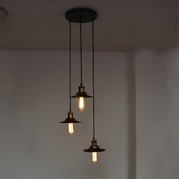 Vintage 3 lys vedhæng i jernskærm