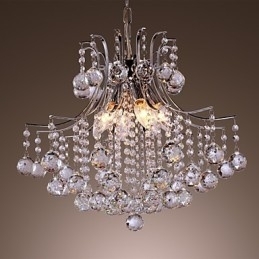Moderne moderne krystal mini stil galvaniseret metal pendellampe