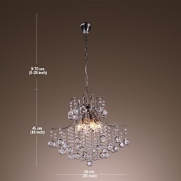 Moderne moderne krystal mini stil galvaniseret metal pendellampe