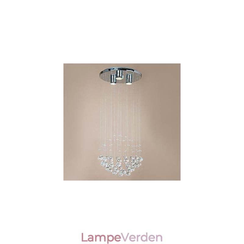 Moderne 3 lys flush Mount med krystal perler