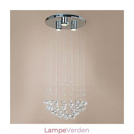 Moderne 3 lys flush Mount med krystal perler