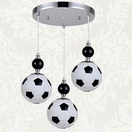 Klassisk moderne fodbold rund pendel 3 lys