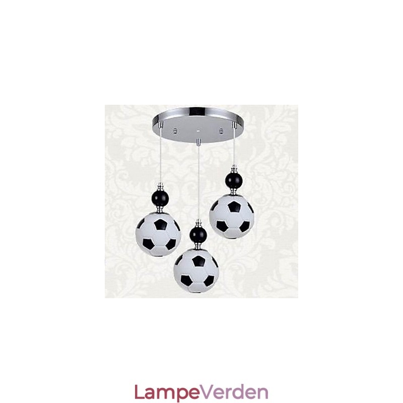 Klassisk moderne fodbold rund pendel 3 lys