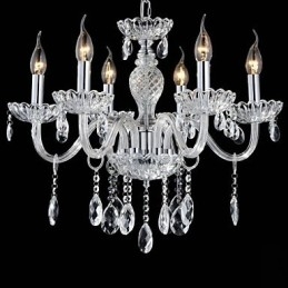 6 Lys Paladsets stil Glaslysekrone med stearinlys