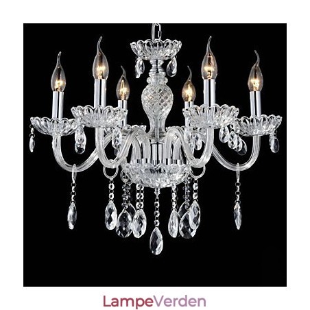 6 Lys Paladsets stil Glaslysekrone med stearinlys 6 Lys Paladsets stil Glaslysekrone med stearinlys