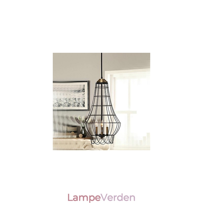 Country Mini Style Painting Metal Pendel Light