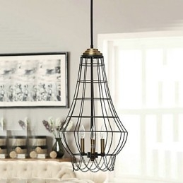 Country Mini Style Painting Metal Pendel Light