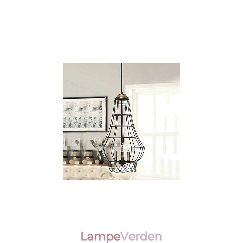 Country Mini Style Painting Metal Pendel Light
